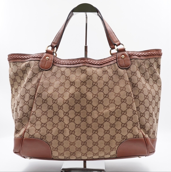 X32❤️Gucci GG Canvas and Leather Brick Lane Tote Gucci - Picture 3 of 15